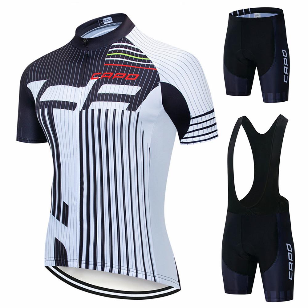 Men's Short Sleeve Cycling Jersey Set Quick Dry Breathable Biking Suit with Padded Shorts for Road Mountain Bike Sports