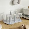 Escurridor de Tazas de Plástico de 6 Ranuras con Bandeja de Goteo Organizador de Encimera Ahorra Espacio para Tazas Vasos Estante de Almacenamiento de Cocina Libre de BPA