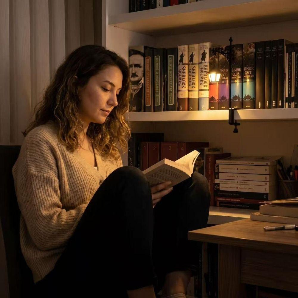 Luce fantasma per libreria bianco caldo Lampada da libreria bianca Lanterna da libreria Luce Lettura
