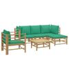 VidaXL Garden Lounge Set 6 Pcs with Cushions Green Bamboo 3155147