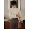 Women's French Retro Ruffle Collar Long Sleeve Shirt for Autumn/Winter