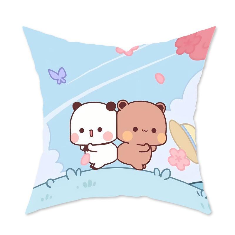 Cute Cartoon Pillow Decorative Sofa Living Room Cushion Bedroom Cartoon Pattern Pillow Back Pillow Lumbar Pillow Case