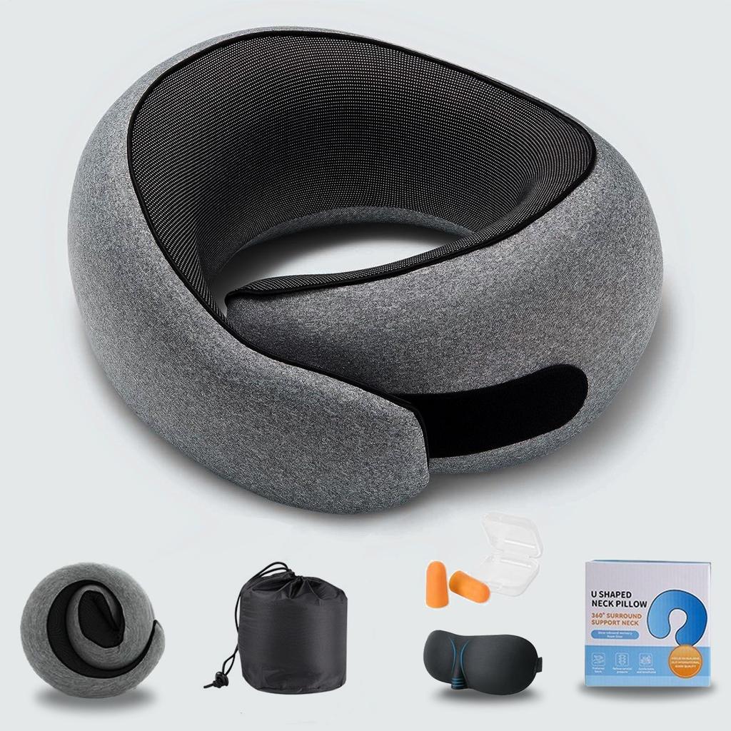 Neck Protection U-shaped Pillow Slow Rebound Memory Cotton Nap Pillow Portable Aircraft Travel Neck Pillow