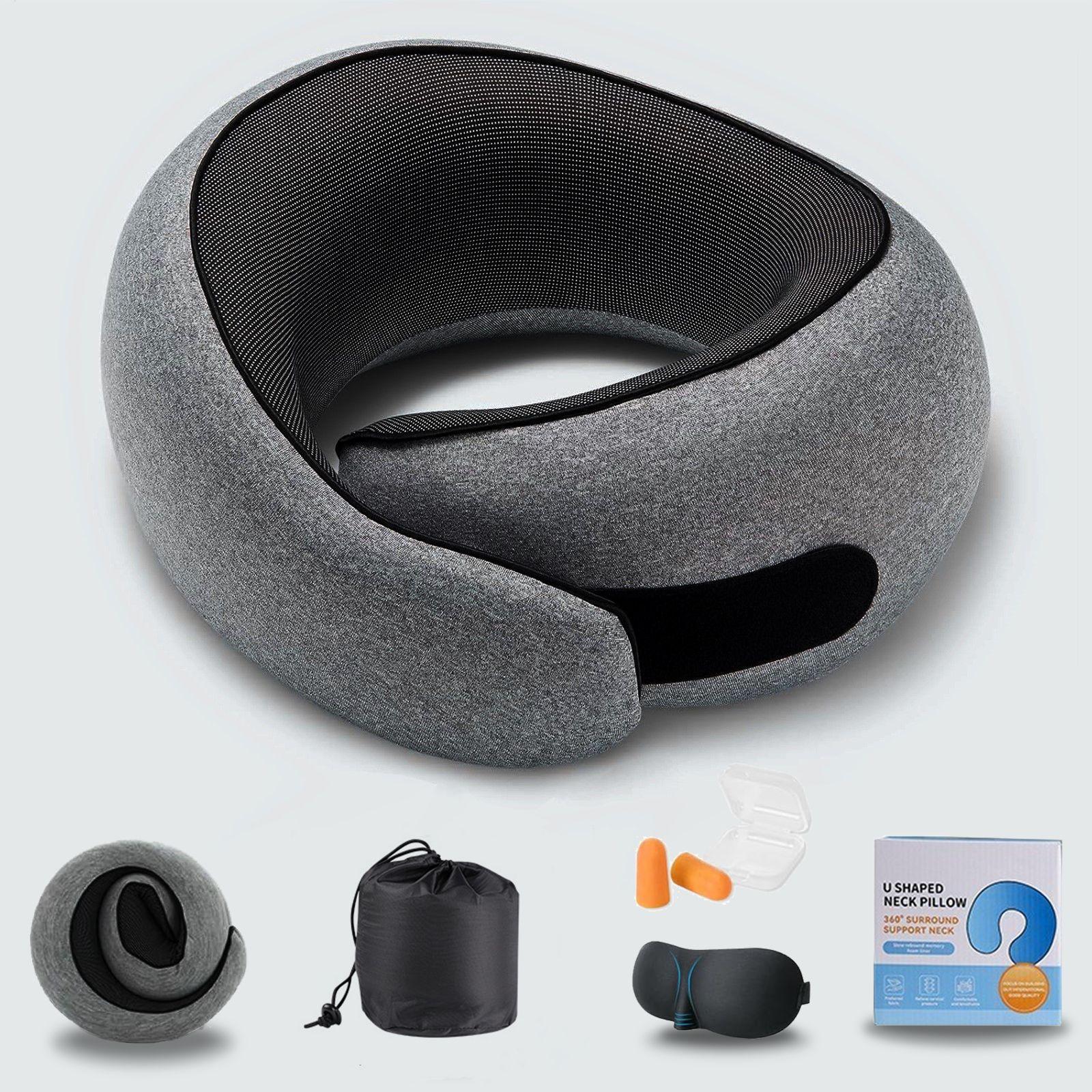 Neck Protection U-shaped Pillow Slow Rebound Memory Cotton Nap Pillow Portable Aircraft Travel Neck Pillow