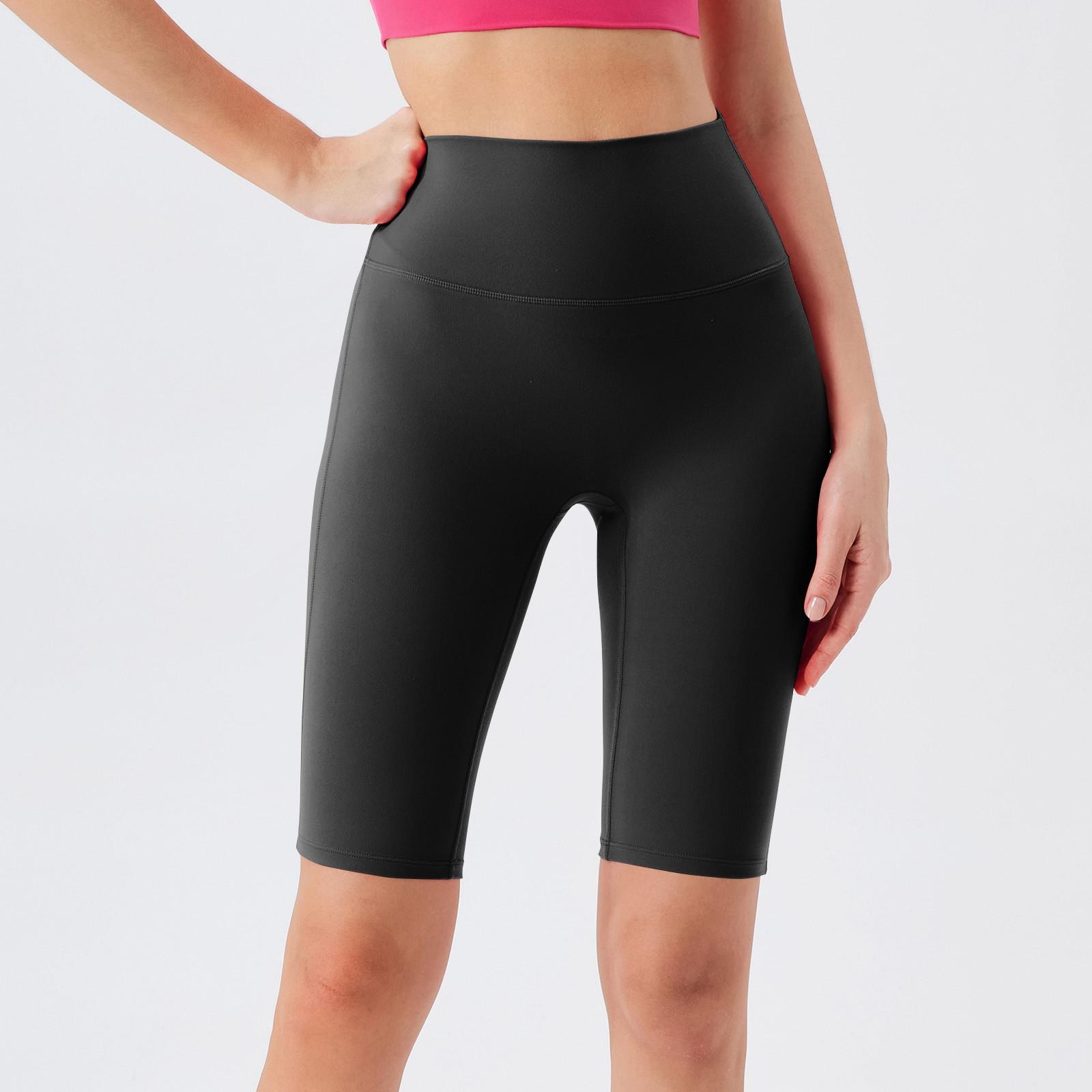 

High Waisted - Athletic Workout Running Yoga Gym Dance Shorts L чёрный