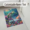 Underwater Friends Theme Soft Crystal Velvet Rug Custom Name & Text Print Non Slip Floor Rug for Bedroom Living Room