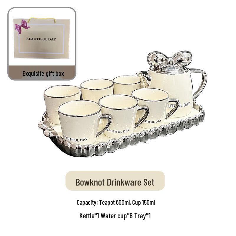 Ceramic Beverage Set with Pot & Tray