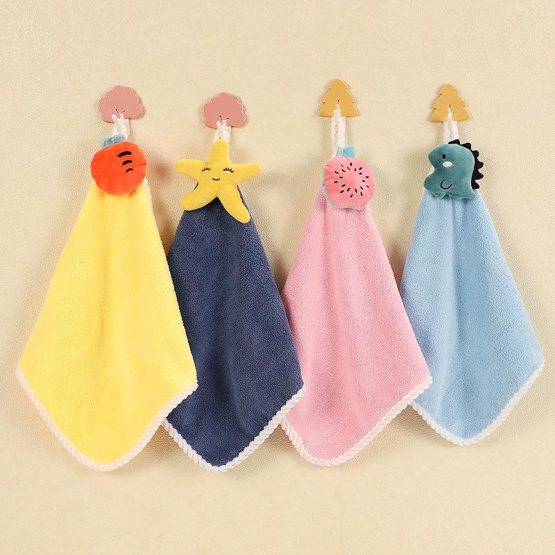 Cute Absorbent Hanging Hand Towel for Kids - Ideal for Bathroom or Kitchen Use