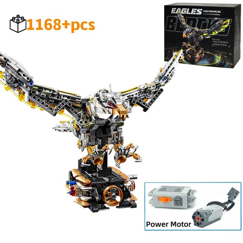 MOC Mechanical Eagle Building Blocks Set Animal World Model Kit Power Motor Technical Bricks Kids Christmas Birthday Gifts