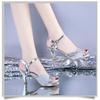 Summer New Korean Style Women's Stiletto High Heel Sandals Sexy One Buckle Peep Toe Sandals