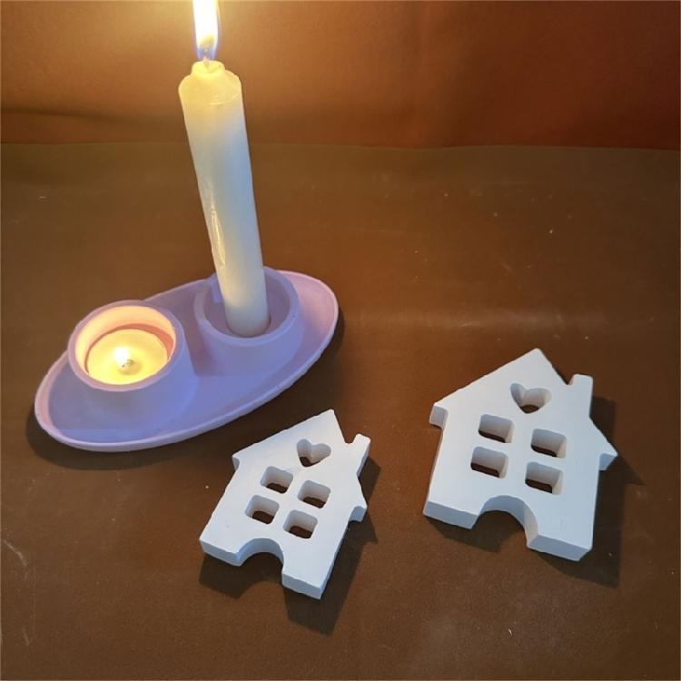 House Shape Silicone Candle Mold DIY Easter Candle Mold 3D House Resin Moulds
