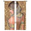 Egyptian Woman Golden Beads Fashion Girl Tulle Window Treatment Sheer Curtains for Living Room the Bedroom Curtains Decoration