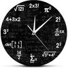 The Geeky Days Math Equations and Notations Mathematics Chalkboard Geek Battery Operated Wall Clock Silent Non-Ticking Quartz Clock Educational Gifts