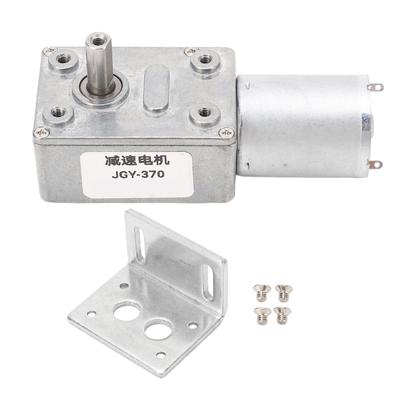 Motor de engrenagem de eixo único de 12 mm, motor de engrenagem sem-fim reversível com trava automática e base de fixação, DC24V 10RPM