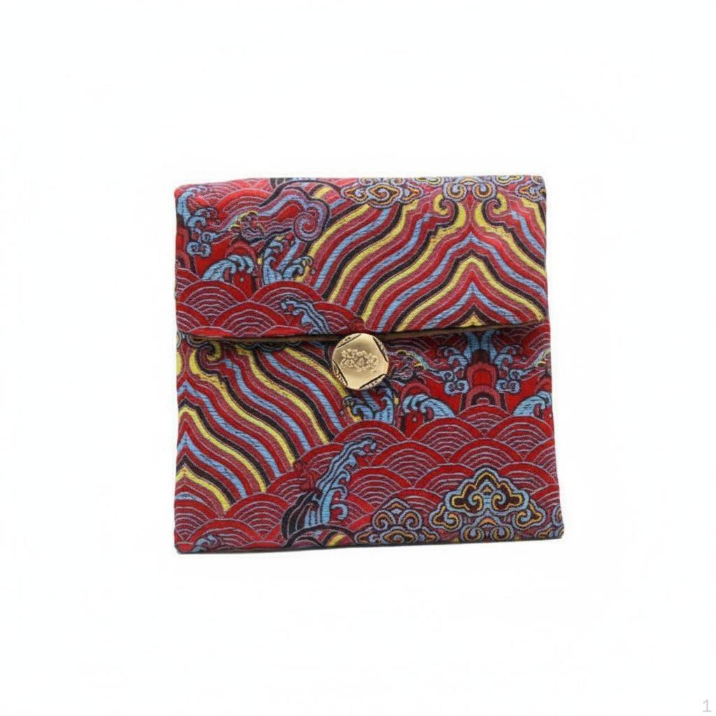 Chinese Design Jewelry Pouch Handmade Embroidered Bag Versatile Silk for Gift