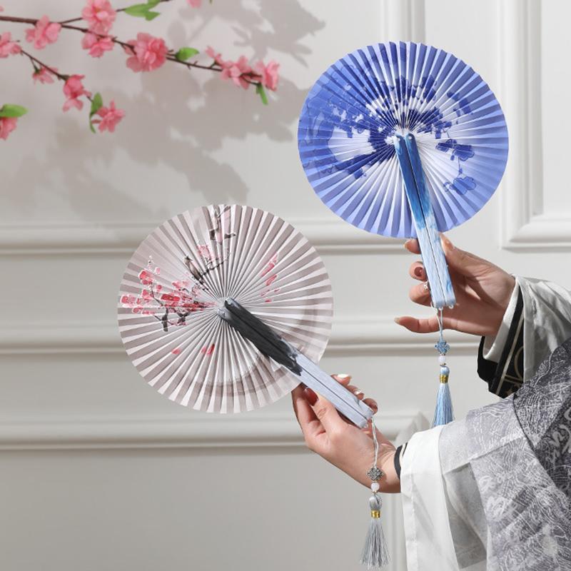 1 ks Magnetický skládací vějíř Přenosný s třásněmi Klasický ruční vějíř Venkovní Papírový Čínský K dispozici více možností