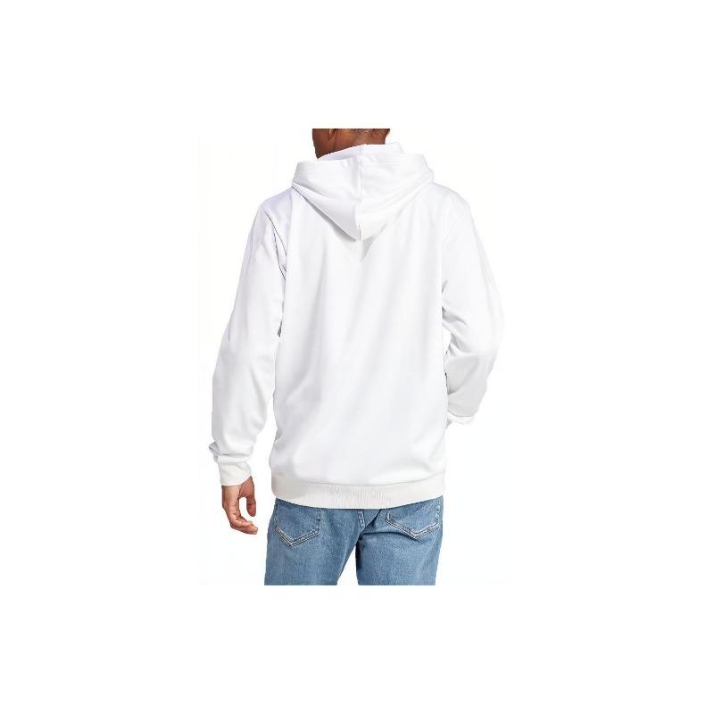 adidas Embossed Polar Fleece Hoodie With Letter Logo Print Long Sleeve Men Hoodies White HY1278