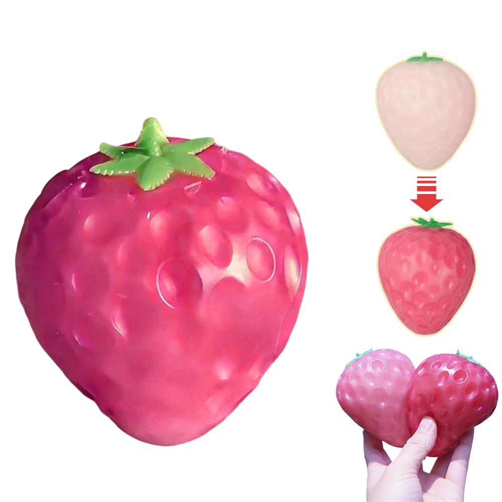 Strawberry Mango Pinch Color Change Slow Rebound Release Stress Relieving Ball Tpr Material Interactive Sensory Game Toys