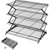 2Pcs Outdoor Camping Dining Rack Iron Shelf Storage Portable Storage Rack Picnic Rack Foldable Table Barbecue Special Tools