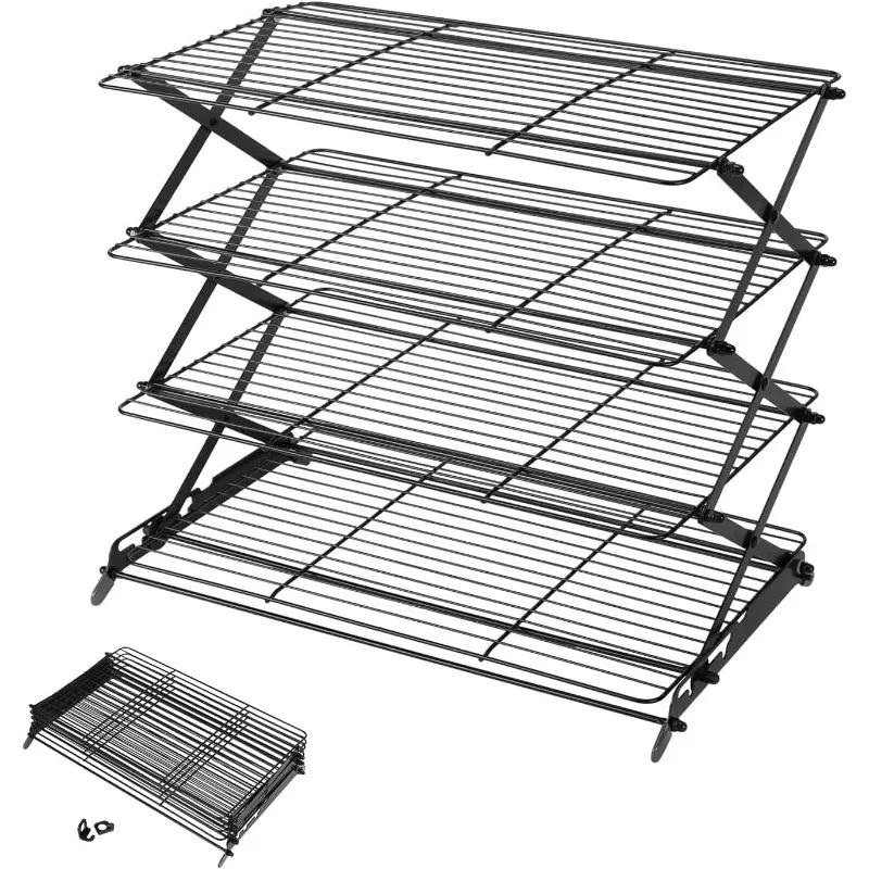 2Pcs Outdoor Camping Dining Rack Iron Shelf Storage Portable Storage Rack Picnic Rack Foldable Table Barbecue Special Tools