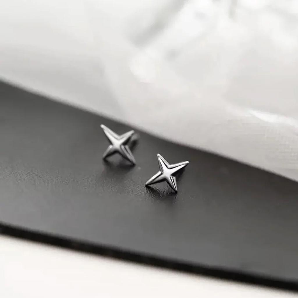 Korean Version of Four-star Bone Earrings with Simple and Cool Style Earrings and Clasps, Ins Earrings