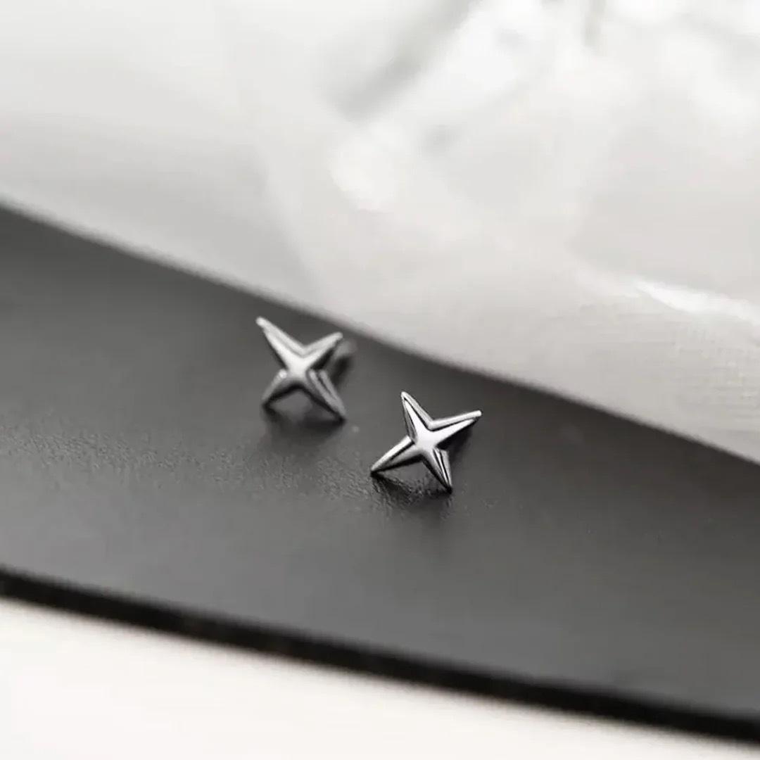 Korean Version of Four-star Bone Earrings with Simple and Cool Style Earrings and Clasps, Ins Earrings