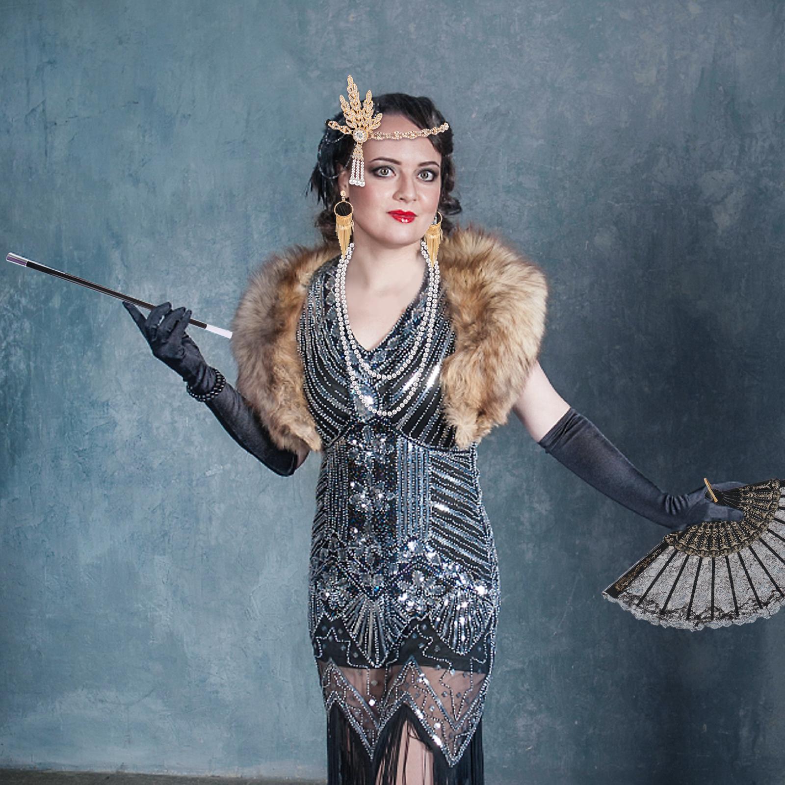 

Набор Флэппер 1920-х годов Костюмные аксессуары ревущих 1920-х для женщин Флэппер