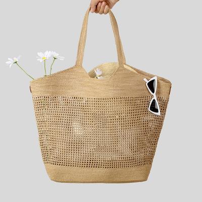 Niche Design Hand-woven Straw Bag Summer Seaside Travel Beach Bag Hollow-out Large Capacity Handbag