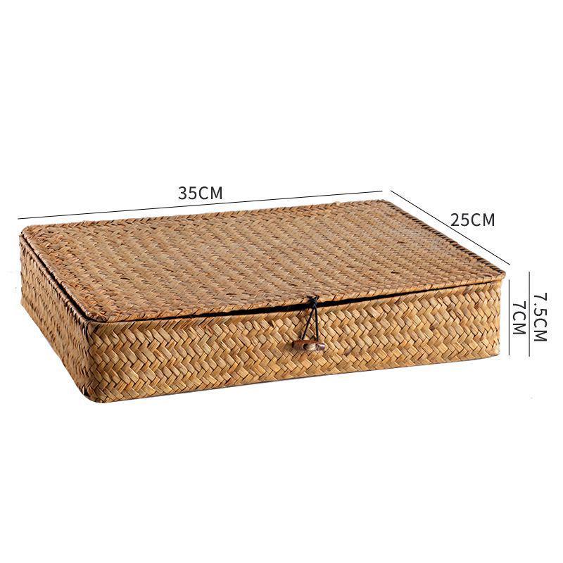 Woven Sea Vine & Bamboo Rectangle Snack Storage Basket