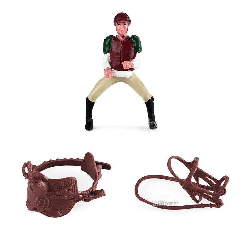 DIY Horse Race Model Horseman Farm stable Animal Figurines Action & Toy Figures ABS Emulation Toys for Children Christmas Gift