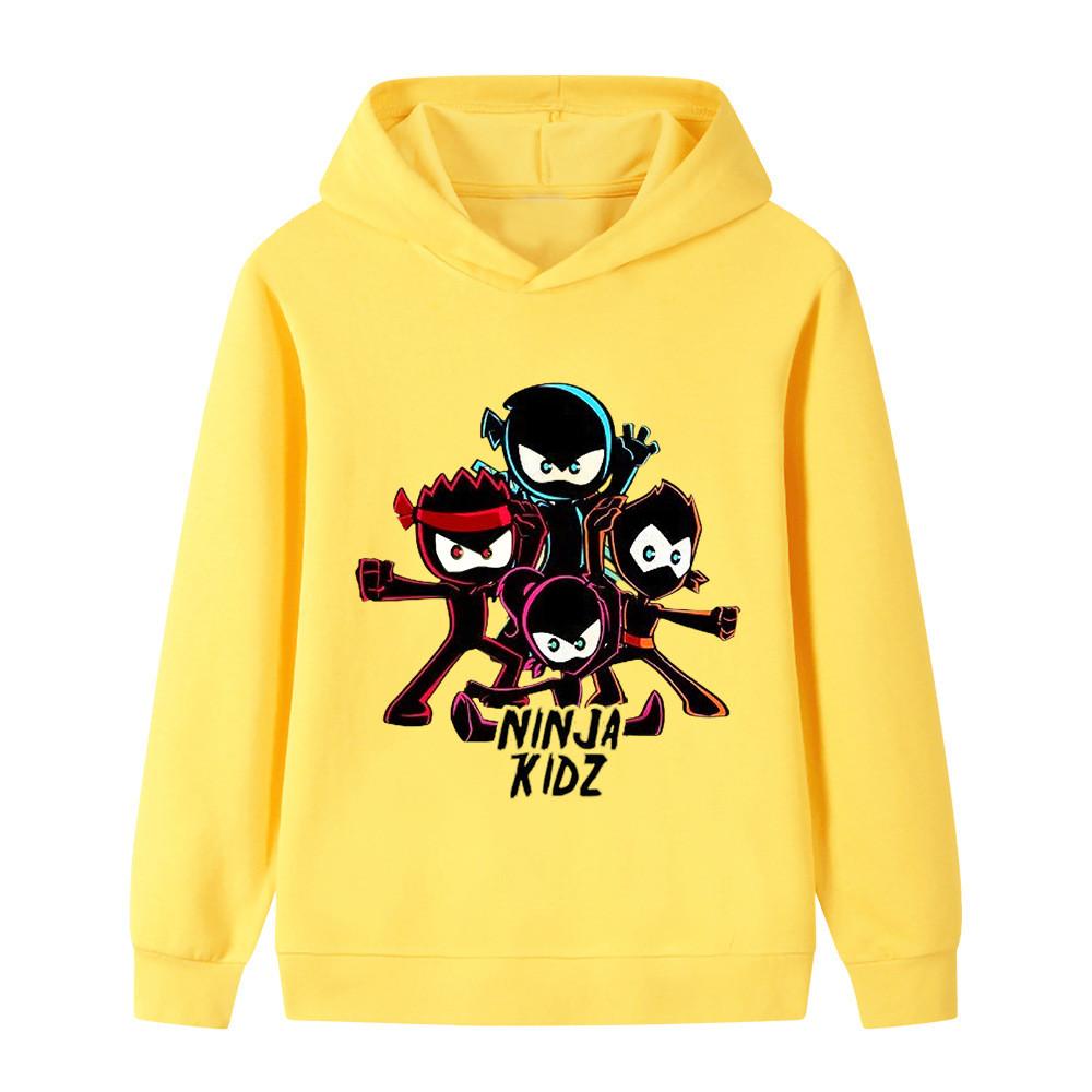 B1172 Bambini Ragazzi Ragazze NINJA KIDZ Anime Stampato Casual Outdoor Felpa con Cappuccio a Maniche Lunghe