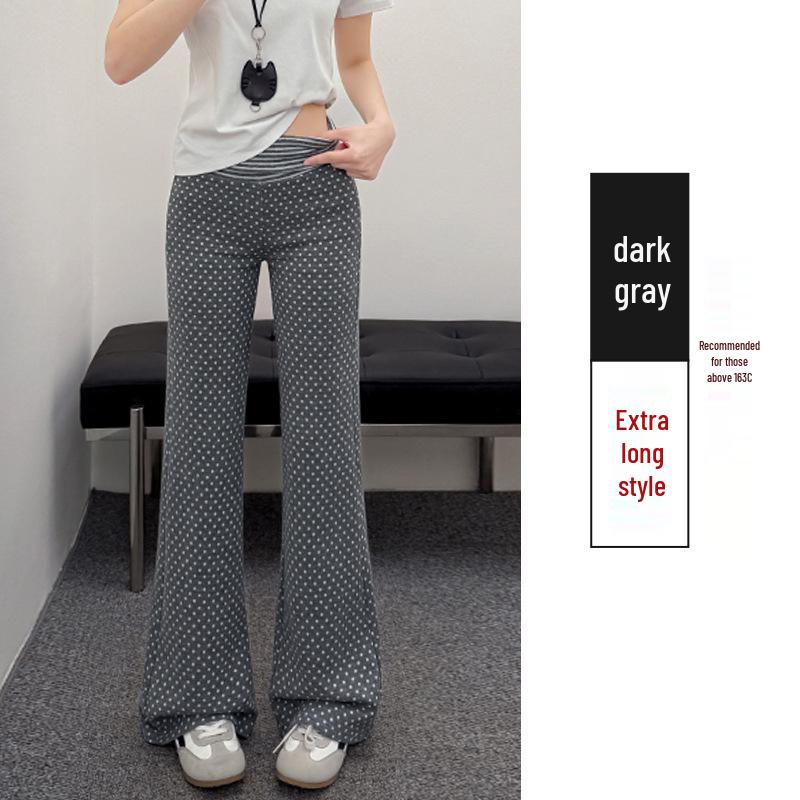 Women's American-Style Polka Dot High-Waisted Flare Yoga Pants - Slimming Spring/Summer Sportswear