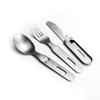 3-in-1 camping tableware stainless steel retro fruit knife and fork meal spoon travel picnic portable