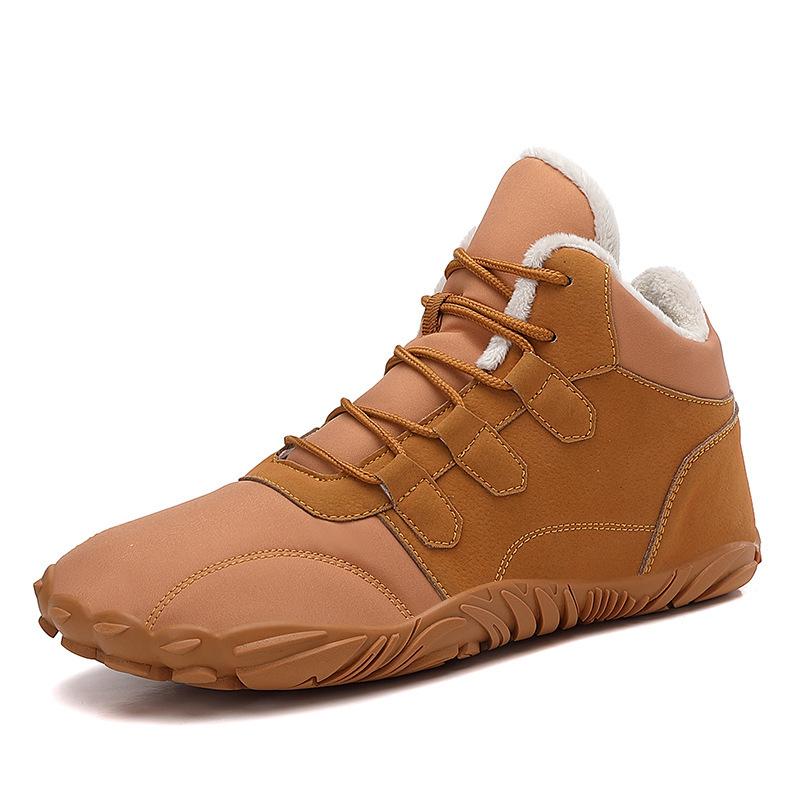 

Новая пара нескользящих бархатных походных ботинок, мужская походная обувь, зимние ботинки, хлопковые туфли с пятью пальцами, мужская износостойкая повседневная обувь 36