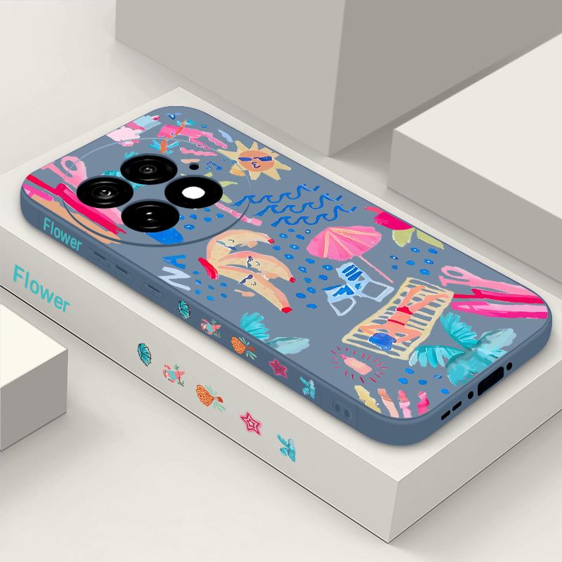 Case For OnePlus 15 13 13T 12 Cartoon Vacation Painting Shockproof Bumper Soft Silicone Cover For Oneplus Nord 5 13R 12R 11R 5G