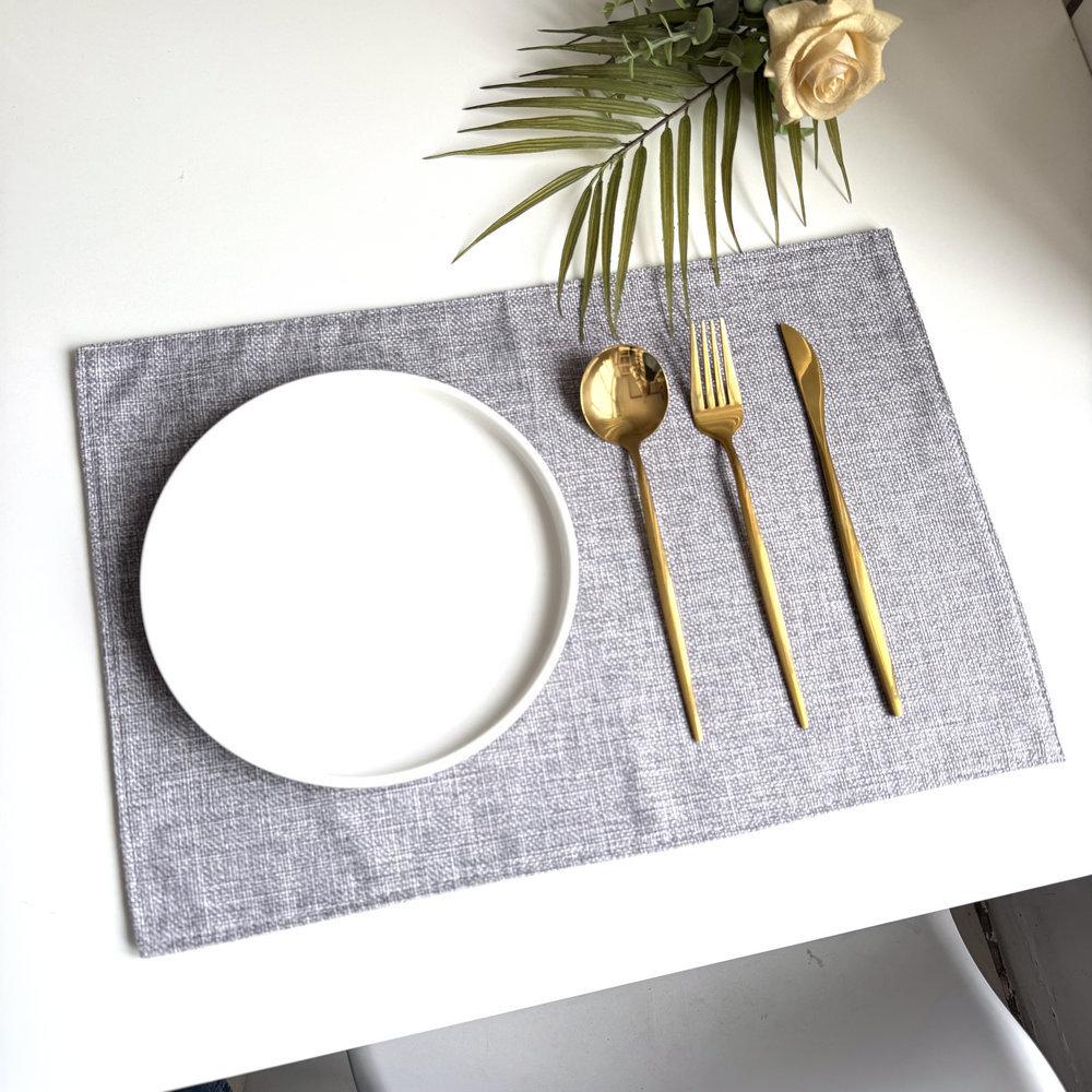 Double-layer Imitation Linen Fabric Placemat, Tableware Mat, Hotel Box Insulation Mat Ins Wind Home Coaster