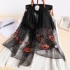 Silk Women Scarf Wool Shawls Lady Wraps Bufanda Floral Pashmina Embroidery Scarves Foulard Hijab Solid Female Hair Bandana