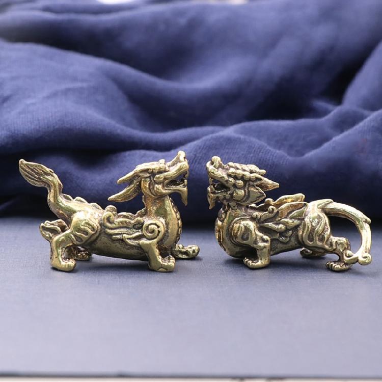 Symbolic Brass Fengshui Dragon Statue Figurine for Fengshui Wealth Gift