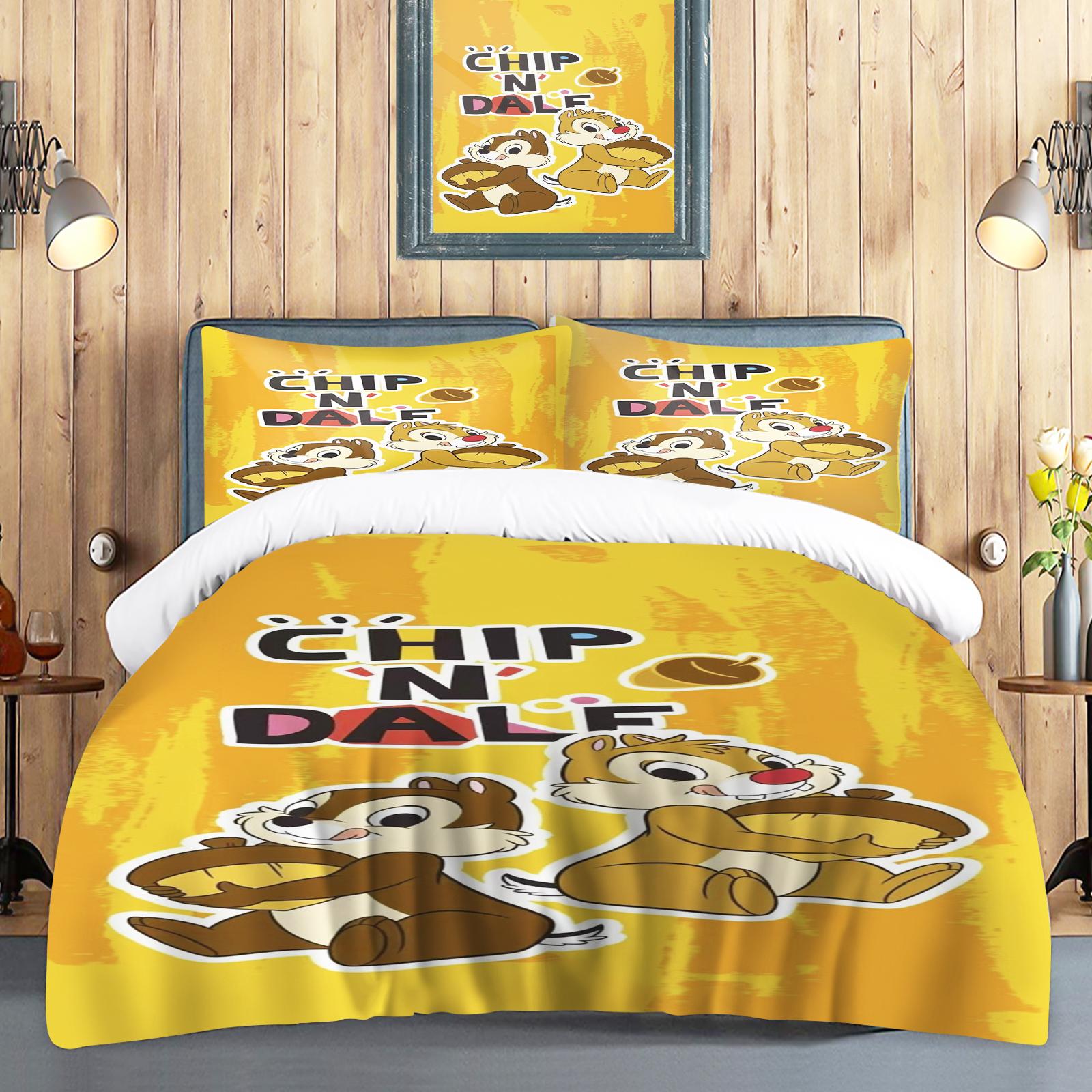 

Cartoon Duvet Cover Chipmunk Anime Children Bedroom Set Quilt Covers Pillowcase Kids Bedding Set Holiday Gifts 135x200cm
