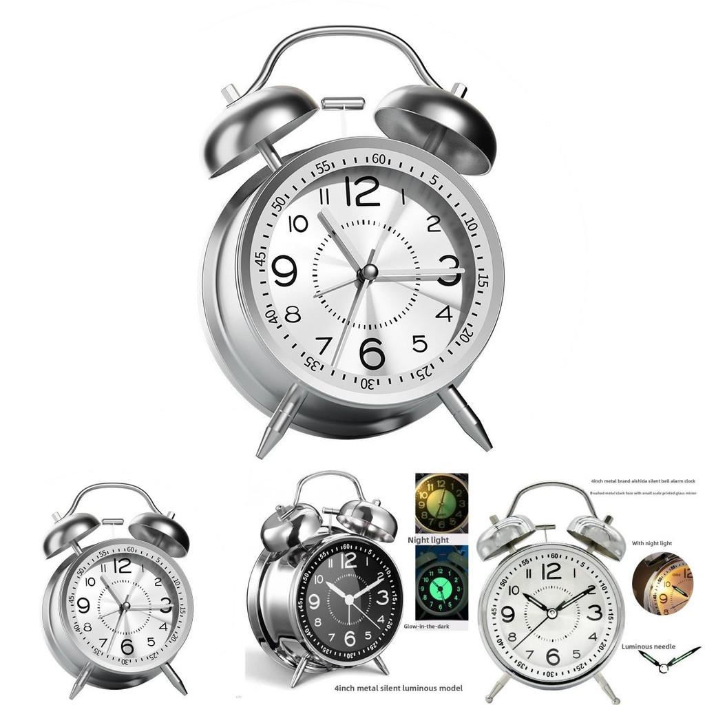 Moderner Quarz-Wecker für Erwachsene Mit lautem Nachtlicht-Design Doppelglocken-Design