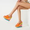 Summer Shoes Peep Toe Sandals Women Fashion Wedges Platform Slippers Woman Casual Mixed Colors Designer Party Sandles