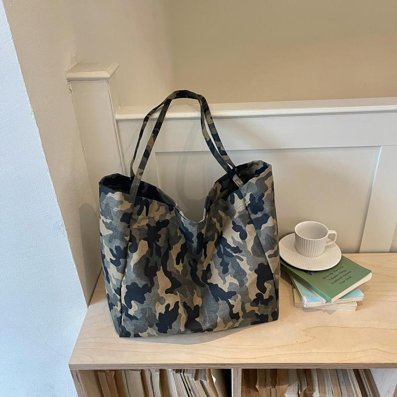Borsa a Spalla Grande Capacità Borsa Tote Mimetica Borsa da Lavoro da Donna