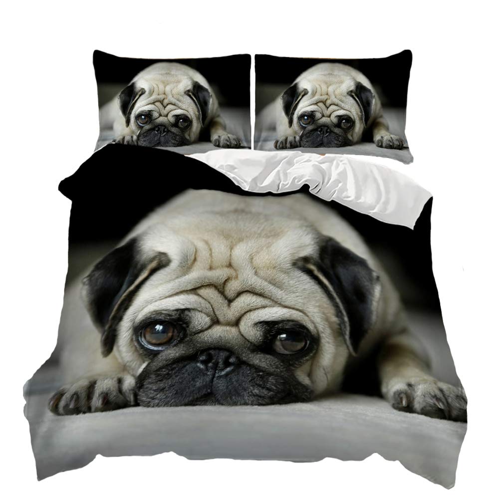 English Bulldog Duvet Cover Sad And Tired Bulldog European Pure Breed Animal Room Home Decorative 3 Piece Bedding For Kid Women