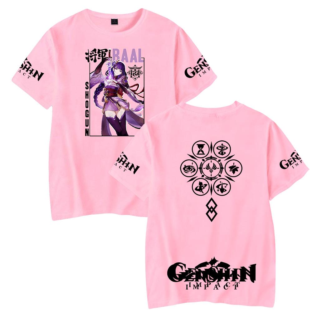 Genshin Impact T Shirt for Men Women Summer Clothing Fitness O Neck Anime Man T-shirt for Male Oversized Men T-shirts Tops