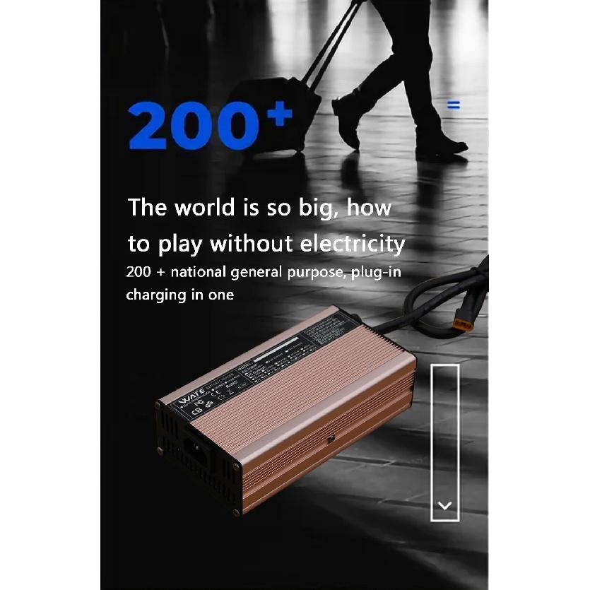 42V 15A smart lithium battery charger for 10S 36V lithium battery fast charging connector optional