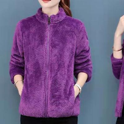 Autumn Winter Add Velvet Thickening Keep Warm Double-Sided Penetration Hoodie Two-Sided Wool Fleece Women's Coat