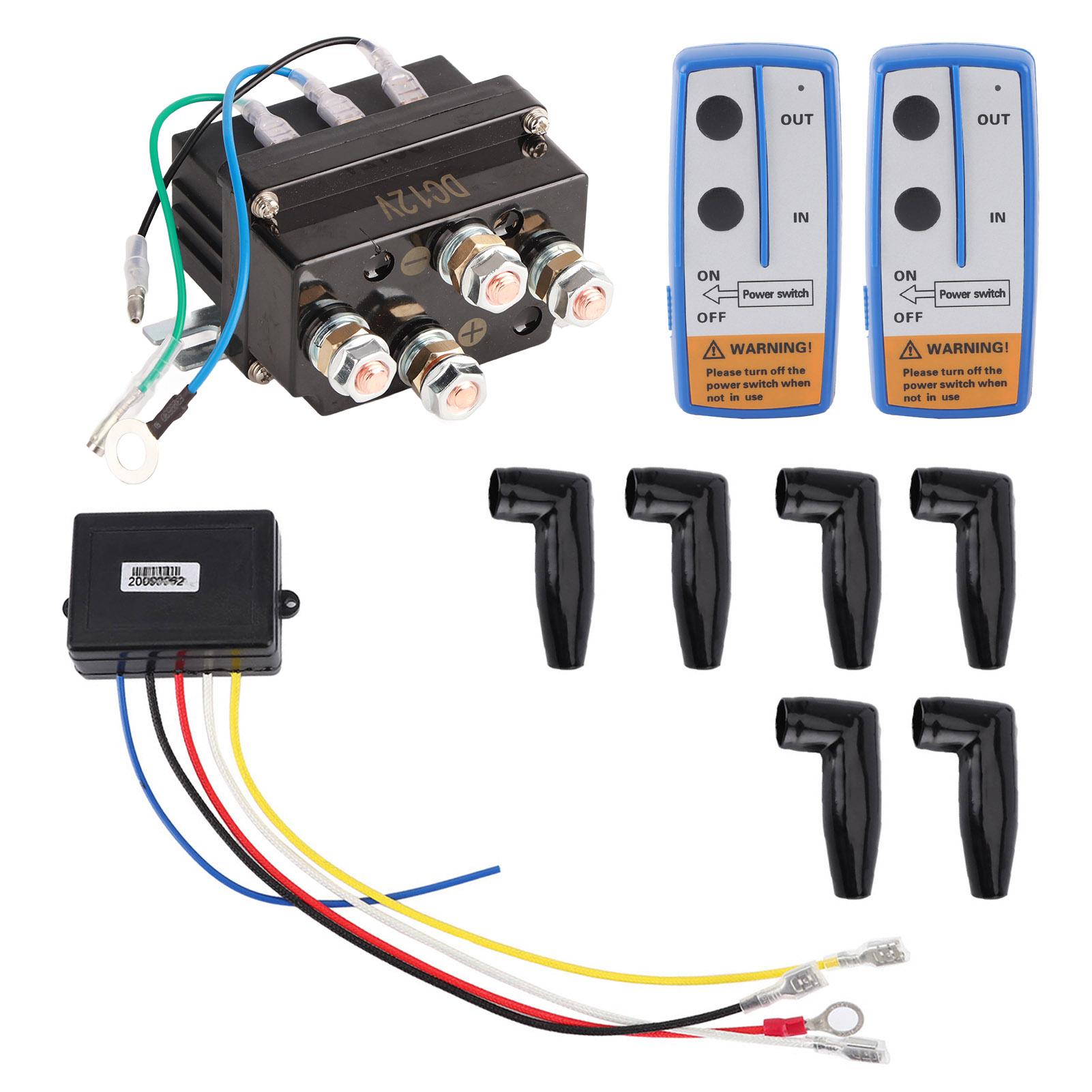 

12V 400A Electric Winch Solenoid Relay Contactor with 6 Protective Caps for ATV UTV 4X4 Vehicles