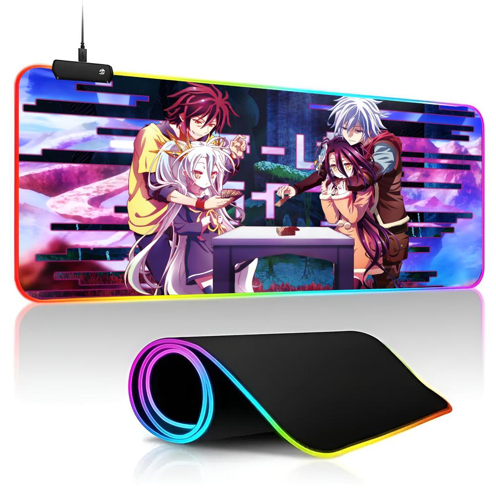 

NO GAME NO LIFE Mouse Pad game RPG 40x90cm Mouse Mat Gaming Mousepads LED Keyboard Mats Luminous Desk Pads Mouse Pad For PC RGB600x300x3mm