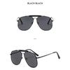 Women's sunglasses, men's and women's fashion large-frame double-beam metal sunglasses