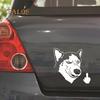 Funny Cool Serious Husky Dog Flipping Finger Car Truck SUV Laptop Sticker Decal Car's Goods